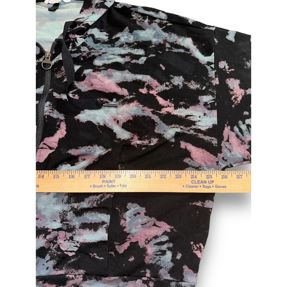 Athleta Hoodie Jacket Black Grey Tie Dye Size 1X Full Zip - Picture 5 of 5